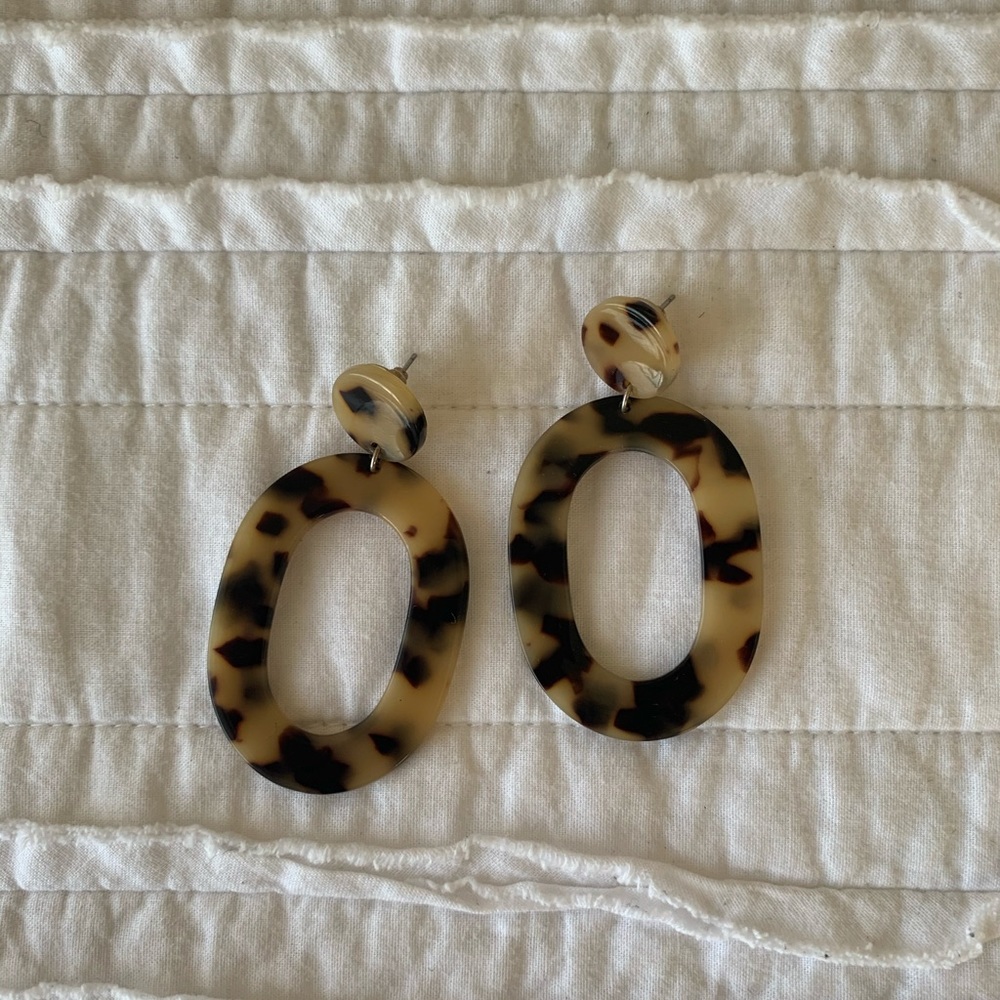 Enamel statement earrings